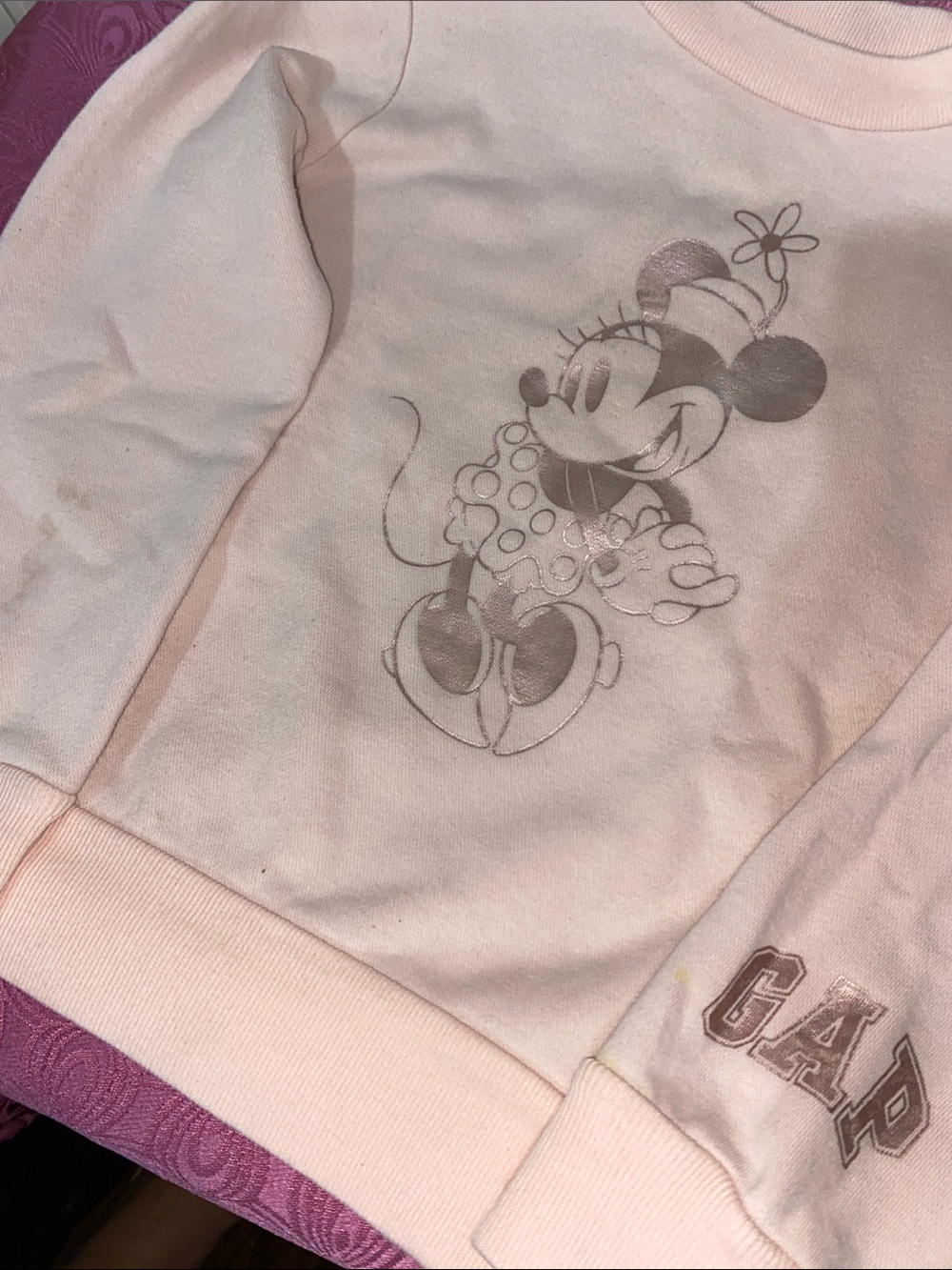 GAP Light Pink Minnie Mouse Graphic Sweatshirt